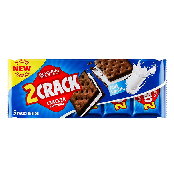 Galletas 2 Crack Leche y Vainilla 235 g (14 ud) Roshen