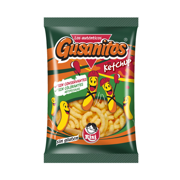 Gusanitos ketchup 35g (30 ud) Risi