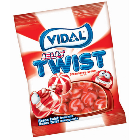 Besos Twist Fresa Nata  B-100grs Vidal