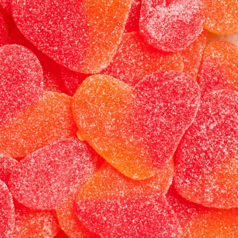 Corazones Melocoton  250uds Candy