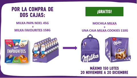 Lote Milka Papá Noel 45 g + Milka Favourites 158 g Mondelez