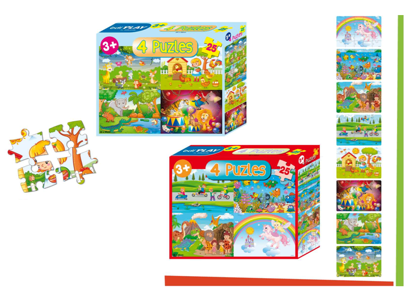 Puzzles Didácticos 25cm 4x25piezas