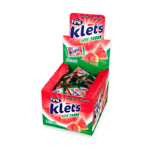 Chicle Klets sandía sin azúcar 200 ud Fini