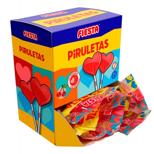 Piruleta Corazon Cereza 20 Ud 48152 Fiesta