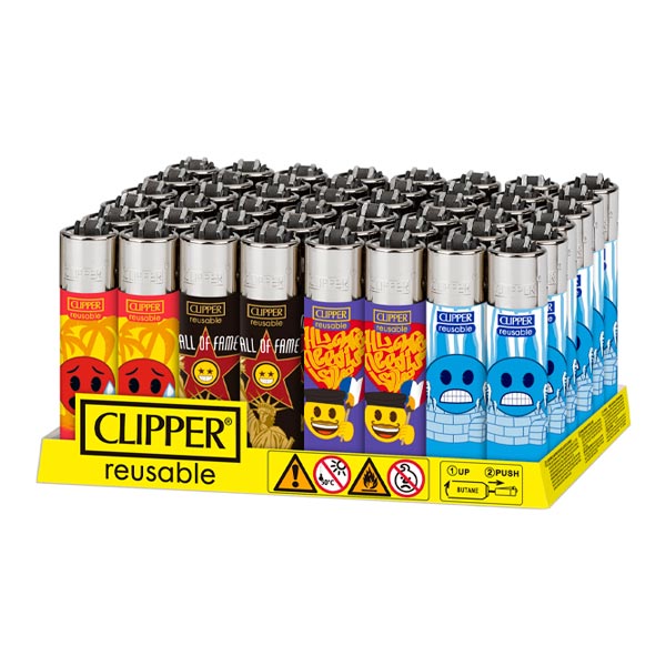 Mechero emoji cities 48 ud Clipper