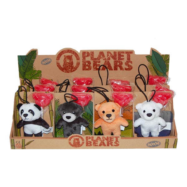 Planet bear peluche + lollipop 12 ud candy&toy