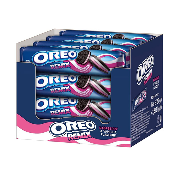 Oreo remix frambuesa y vainilla 157 g (16 ud)