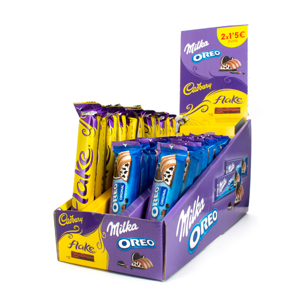 LOTE MONDELEZ MILKA OREO - FLAKE 2 X 1.50€ 48 UD