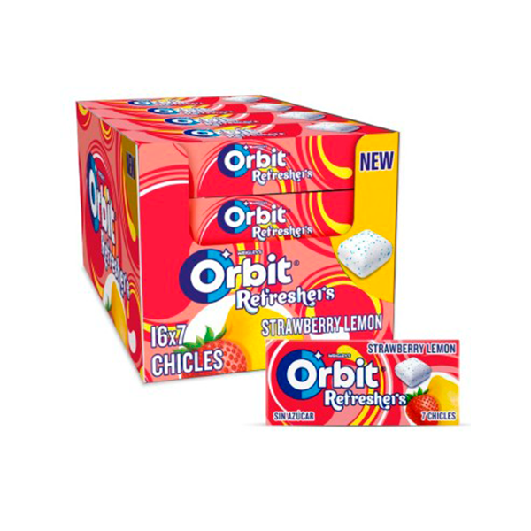 Orbit Refresher's fresa y limón s/a (16 ud)