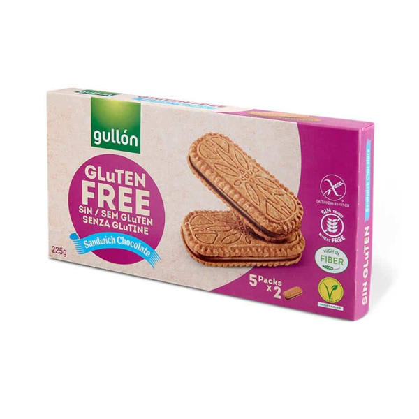 Galletas Sandwich Choco sin gluten 225 g (8 ud) Gullon