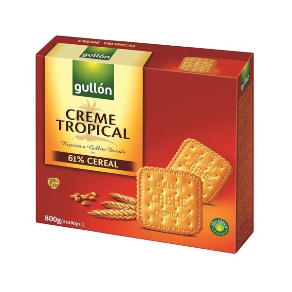 Galletas Creme Tropical 4x800 g (12 ud) Gullon