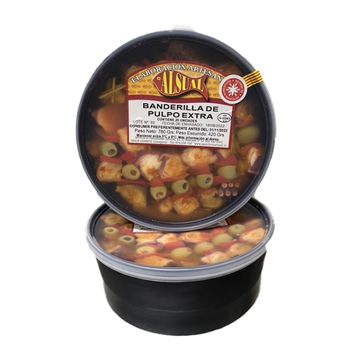 [8437006699150] Banderilla de pulpo extra 780 g (20 ud) Alsual