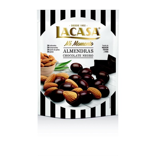 [8410740910576] Almendra Chocolate Negro Doypack 125gx9u Lacasa