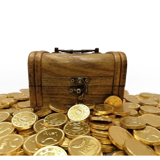 [28413907460123] Cofre con monedas 28 mm 600 ud Lekky