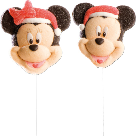 [8435035187102] Piruletas Silueta Mickey Minnie Navidad 12u Dekora