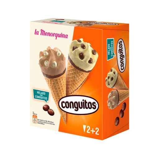 [18421542027536] Helado Conguitos Cono La Menorquina 20 Ud