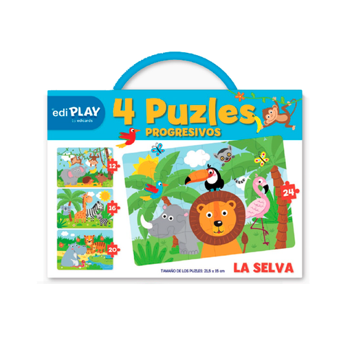 [0279] Edi Play Caja Puzzles Progresivos Selva 5u