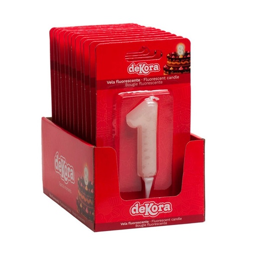 [8435035217472] Velas fluorescentes nº 1 12 ud Dekora