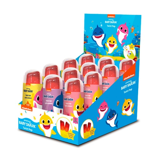 [18435477906279] Baby Shark Twist Pop 15 g (12 ud) Cfv