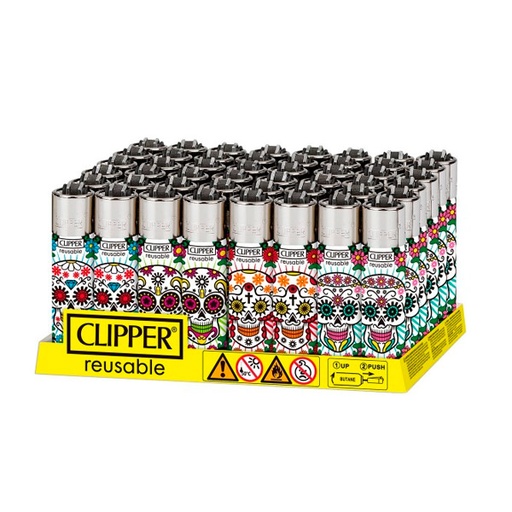 [8412766034038] Mechero Mexican Skulls 48 ud Clipper