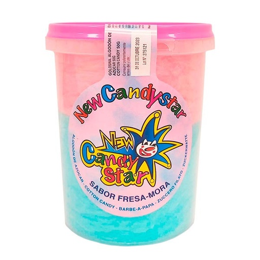 [8429826062696] Algodón de azúcar fresa-mora 50 g (6 ud) New Candystar