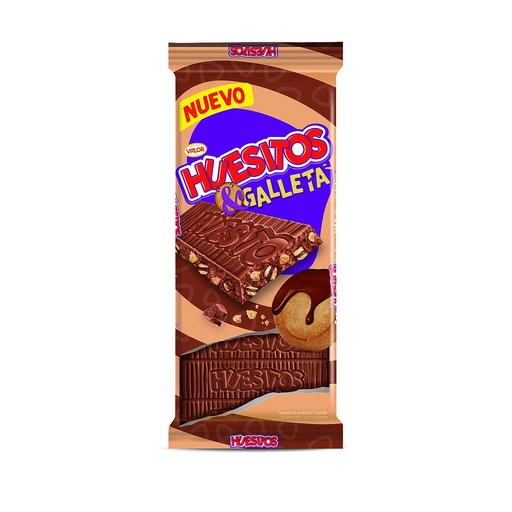 [18410109122340] Tableta Huesitos chocolate con leche y galleta 125 g (19 ud)