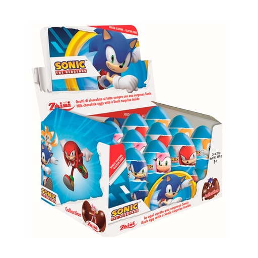 [8004735118094] Huevos chocolate Sonic 24 ud Bip Candy