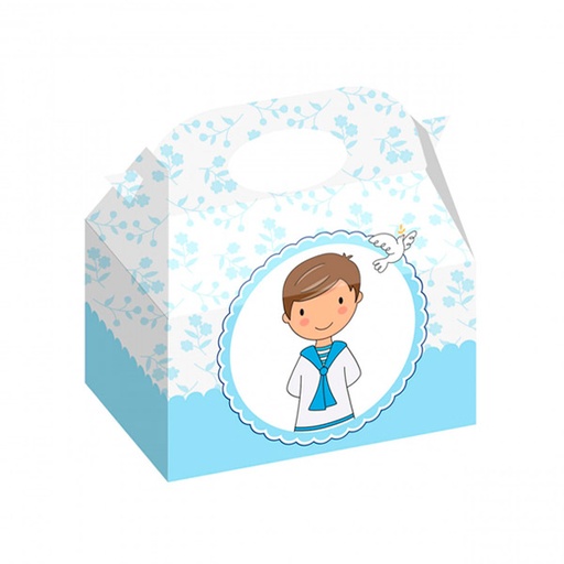 [8436583380369] CAJA CHICO COMUNION 16X16X10.5 CM 12 UD