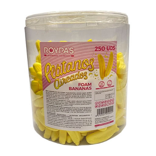 [8412541912001] PLATANOS AIREADOS TARRO 250 UD ROYPAS