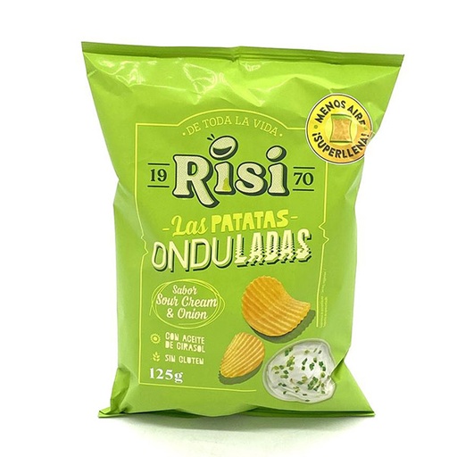 [8411859561815] Onduladas Sour Cream Onion Familiar 125 g (9 ud) Risi