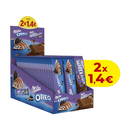 [7622202203695] LOTE MONDELEZ MILKA OREO - WAFER & GO 2 X 1.40€ 48 UD
