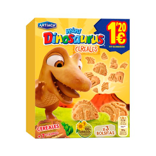 [8436048963397] Mini Galleta de Cereales Dinosaurus 120 g (12 ud) Artiach