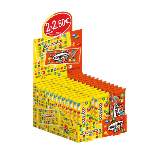 [18410740922828] Expositor Lacasitos y Conguitos Party PVP 2x2,50€