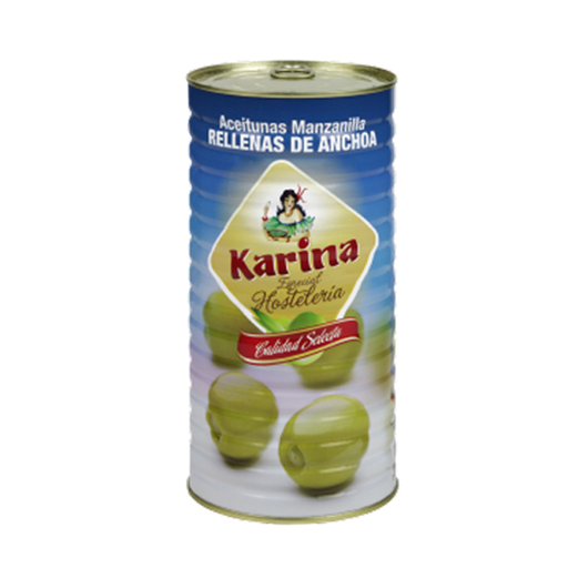[8411968301771] Aceitunas rellenas de anchoa 1,5 kg (6 ud) Karina